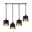 Savoy House Eclipse 4 Light Linear Chandelier, Black/Brass