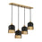 Savoy House Eclipse 4 Light Linear Chandelier, Black/Brass