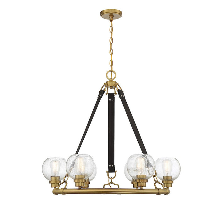 Savoy House Bozeman 6 Light Chandelier, Warm Brass/Seeded - 1-1838-6-322