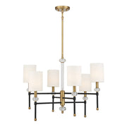 Savoy House Tivoli 6 Light 20" Chandelier, Black/Brass - 1-1887-6-143