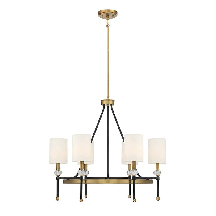 Savoy House Tivoli 6 Light 24" Chandelier, Black/Brass - 1-1893-6-143