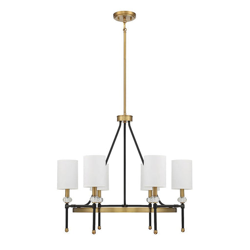 Savoy House Tivoli 6 Light 24" Chandelier, Black/Brass