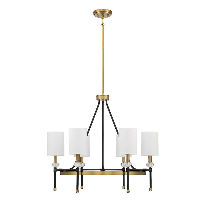 Savoy House Tivoli 6 Light 24" Chandelier, Black/Brass