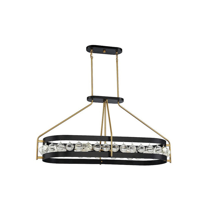 Savoy House Edina 6 Light Chandelier, Black/Warm Brass