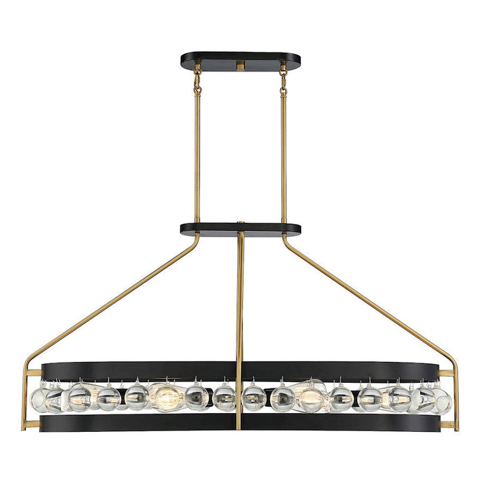 Savoy House Edina 6 Light Chandelier, Black/Warm Brass