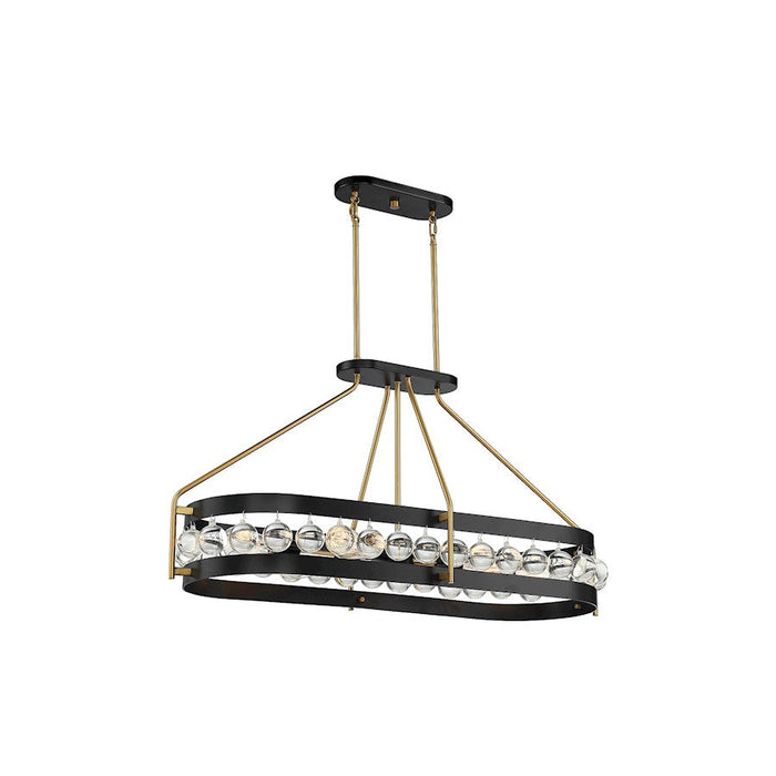 Savoy House Edina 6 Light Chandelier, Black/Warm Brass