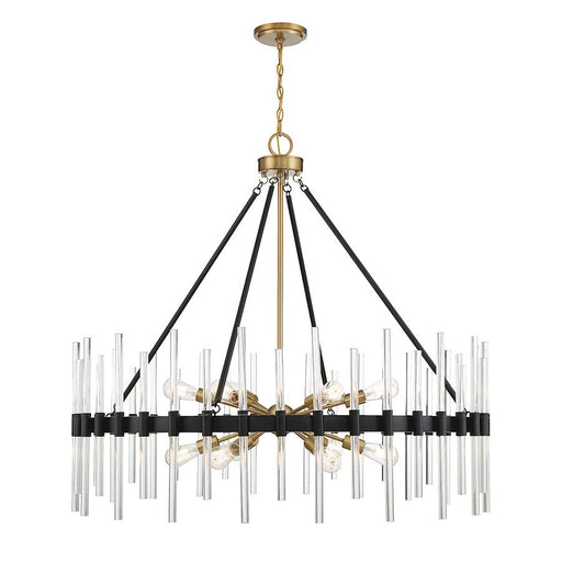 Savoy House Santiago 12 Light Chandelier, Black/Brass - 1-1934-12-143