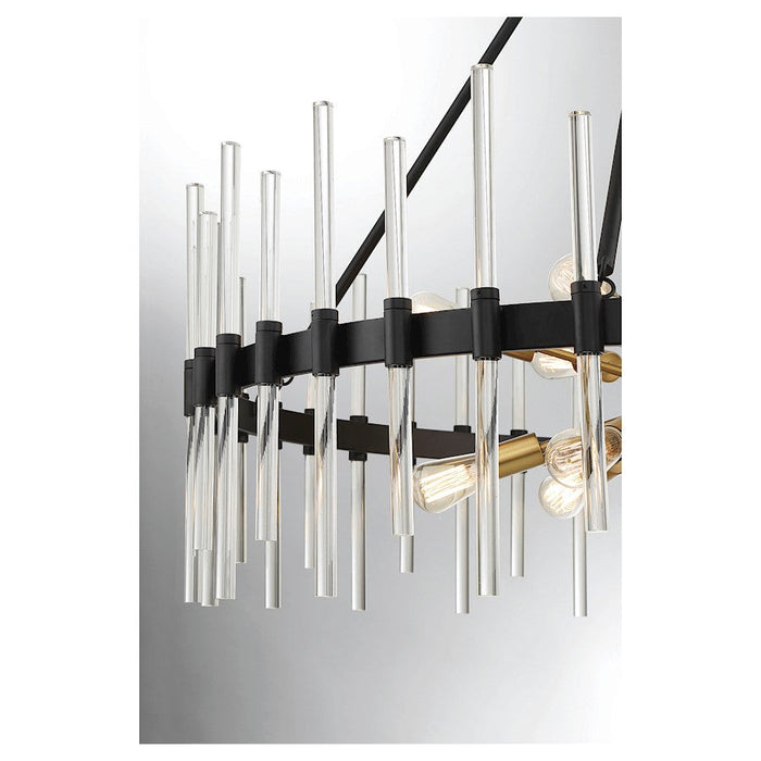 Savoy House Santiago 12 Light Chandelier, Black/Brass