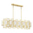 Savoy House Portia 6 Light Linear Chandelier, Gold/Strie Piastra