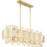 Savoy House Portia 6 Light Linear Chandelier, Gold/Strie Piastra