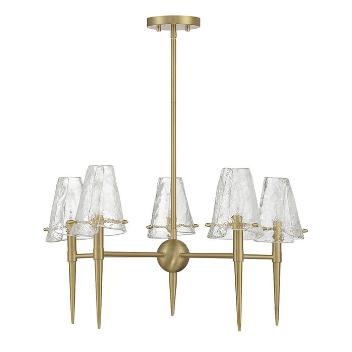 Savoy House Shellbourne 5 Lt Chandelier, Brass/Handmade Piastra