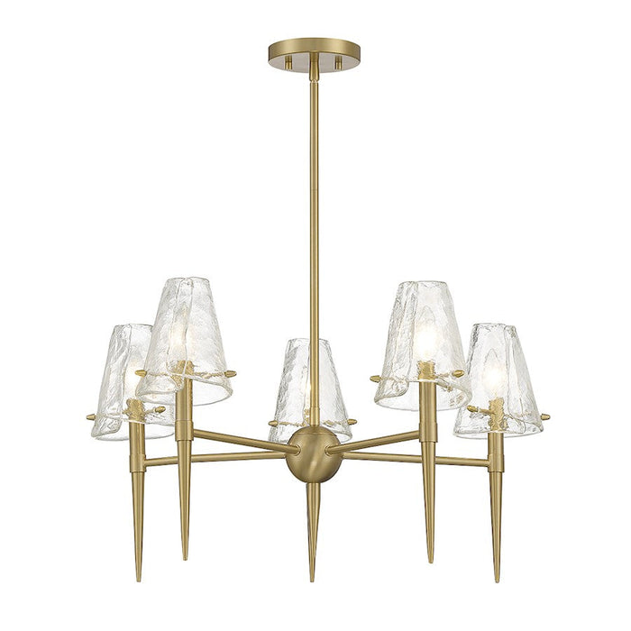 Savoy House Shellbourne 5 Lt Chandelier, Brass/Handmade Piastra