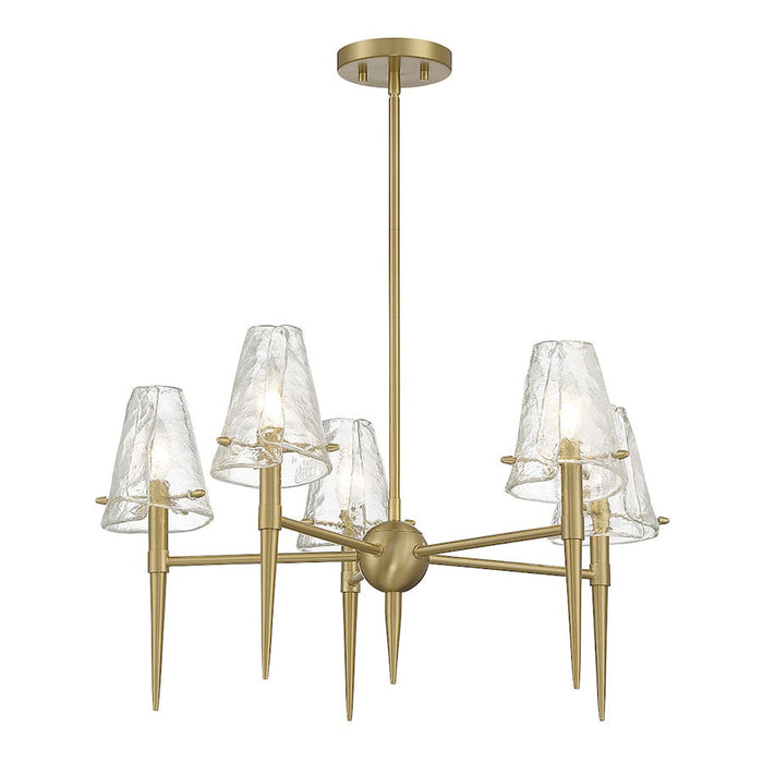 Savoy House Shellbourne 5 Lt Chandelier, Brass/Handmade Piastra