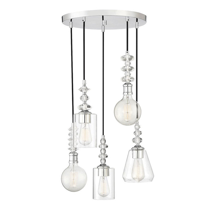 Savoy House Apollo 5 Light Chandelier, Polished Chrome