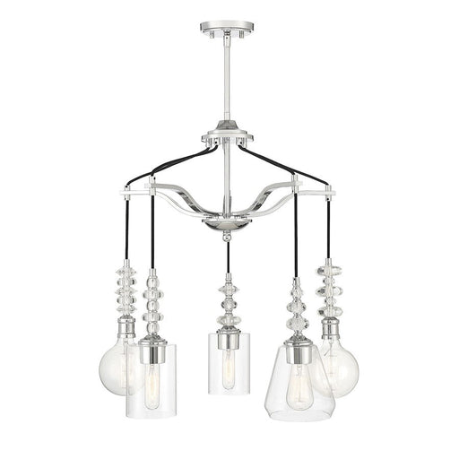 Savoy House Apollo 5 Light Pendant, Polished Chrome