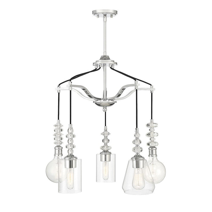 Savoy House Apollo 5 Light Pendant, Polished Chrome