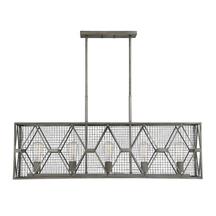 Savoy House Arbor 5 Light Linear Chandelier, Smoke