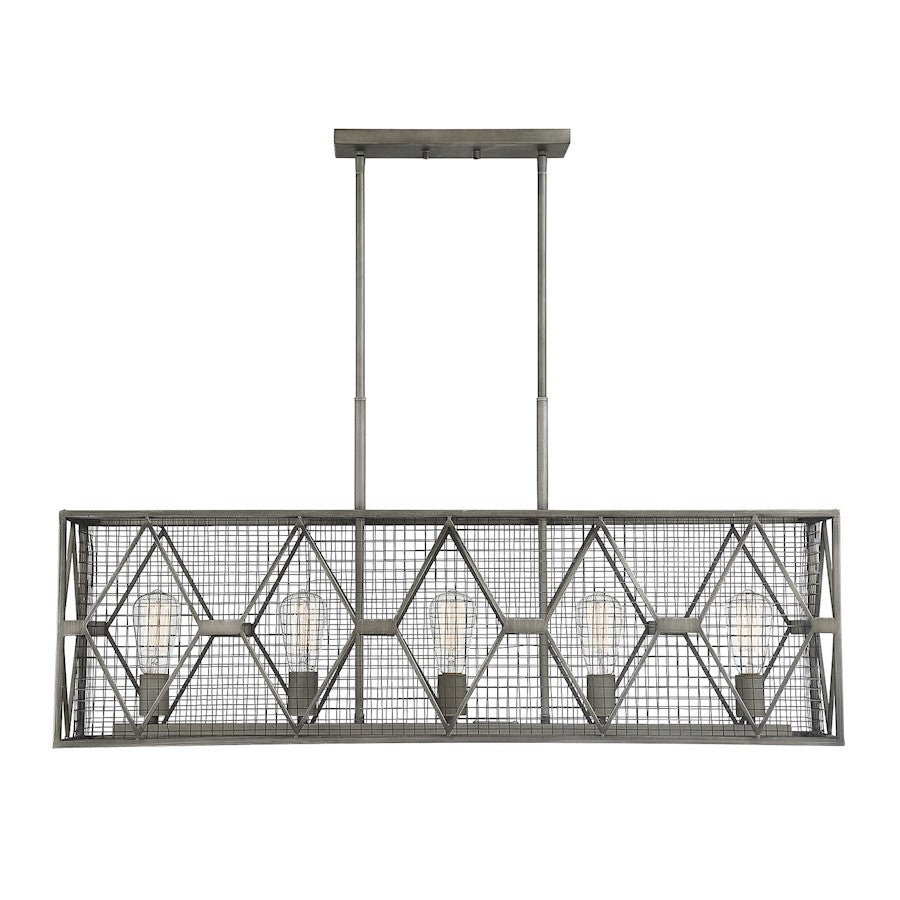 Savoy House Arbor 5 Light Linear Chandelier, Smoke