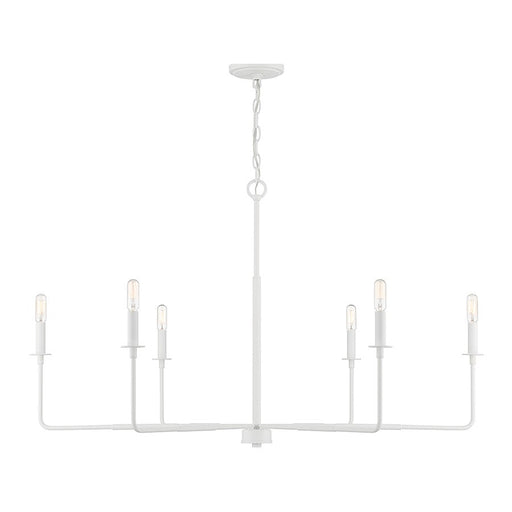 Essentials Salerno 6 Light Chandelier, White Bisque/Strie Piastra - 1-2221-6-83