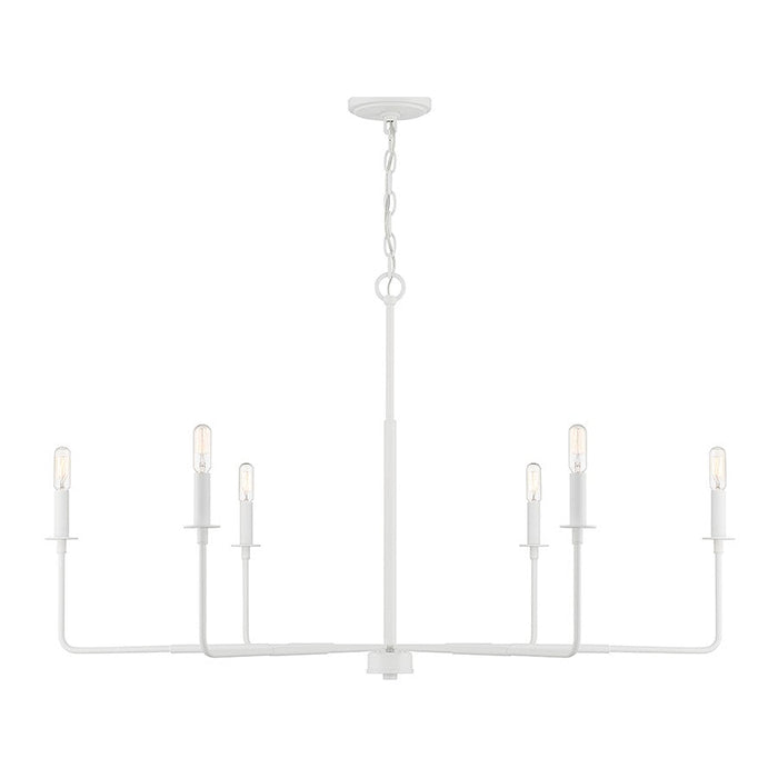 Essentials Salerno 6 Light Chandelier, White Bisque/Strie Piastra - 1-2221-6-83