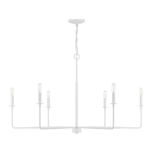 Savoy House Essentials Salerno 6 Light Chandelier, White Bisque/Strie Piastra