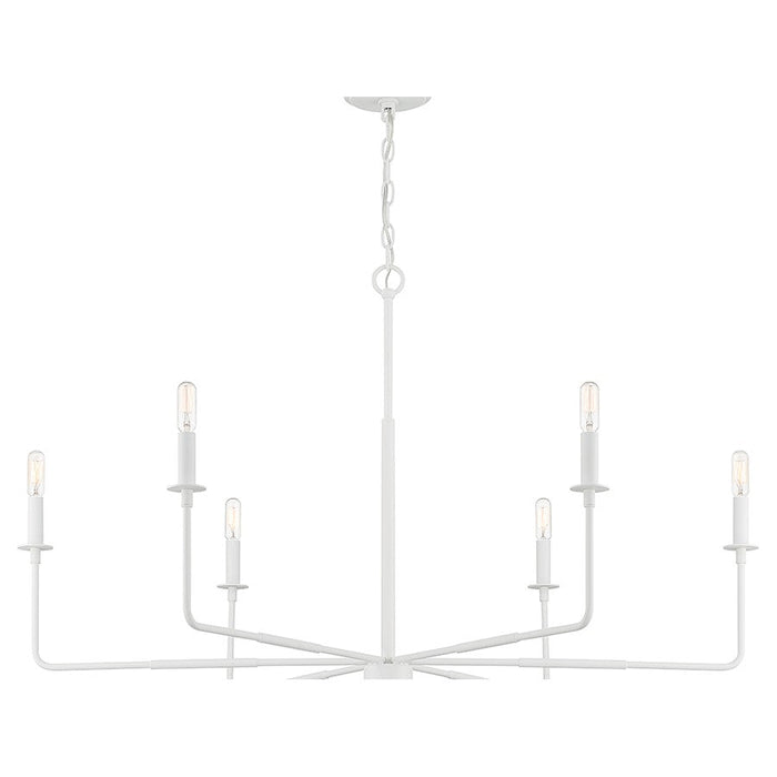 Savoy House Essentials Salerno 6 Light Chandelier, White Bisque/Strie Piastra