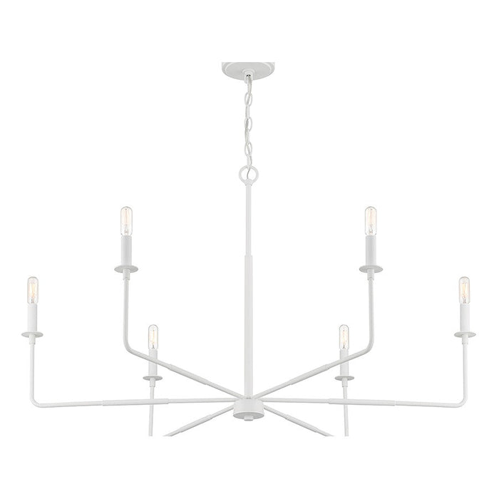 Savoy House Essentials Salerno 6 Light Chandelier, White Bisque/Strie Piastra