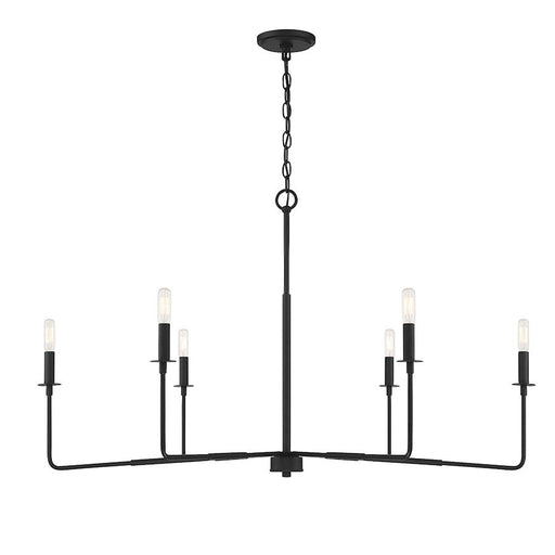 Savoy House Salerno 6 Light Chandelier, Matte Black - 1-2221-6-89