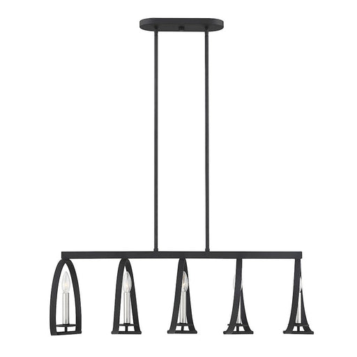 Savoy House Monteray 5 Light Chandelier, Black with Satin Nickel
