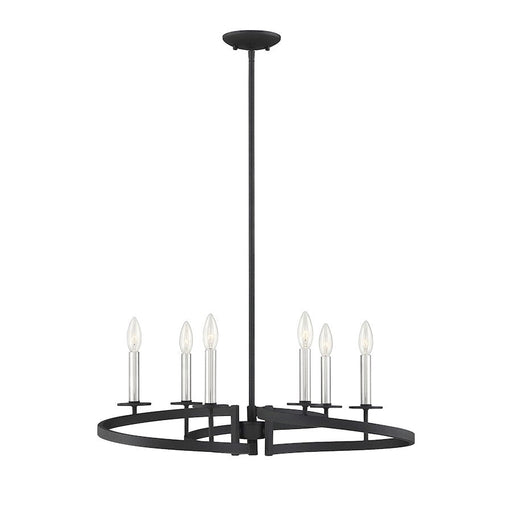 Savoy House Monteray Chandelier, Black with Satin Nickel
