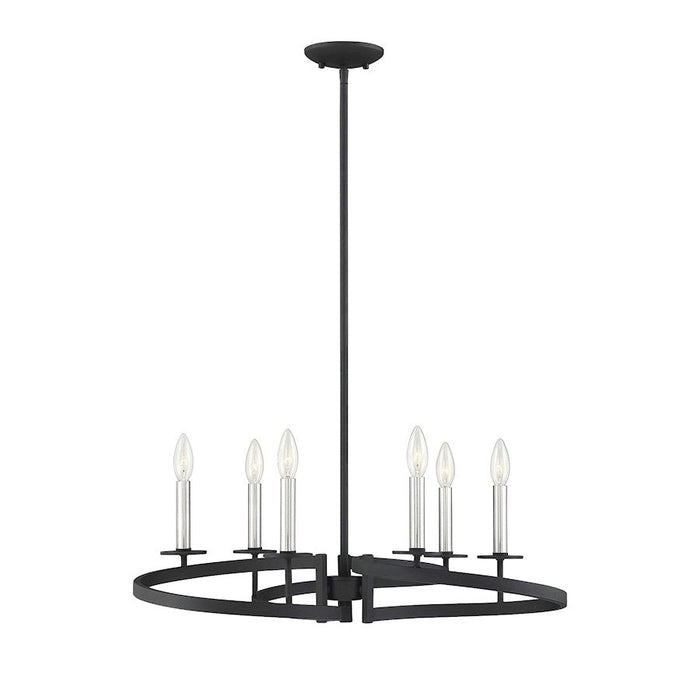 Savoy House Monteray Chandelier, Black with Satin Nickel