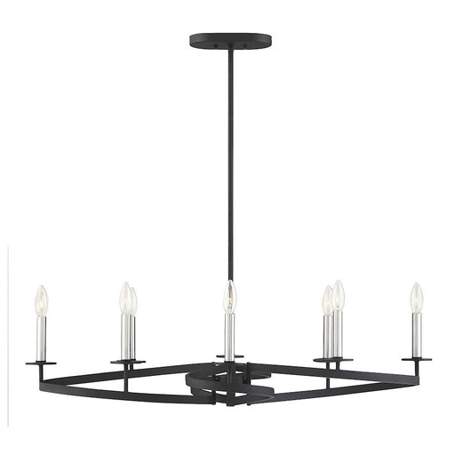 Savoy House Monteray Chandelier, Black with Satin Nickel