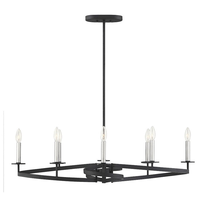 Savoy House Monteray Chandelier, Black with Satin Nickel