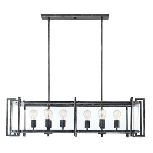 Savoy House Bennington 8 Light Linear Chandelier, Black Steel