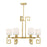 Savoy House Quatrain 6 Light Chandelier, True Gold/White Opal - 1-2304-6-260