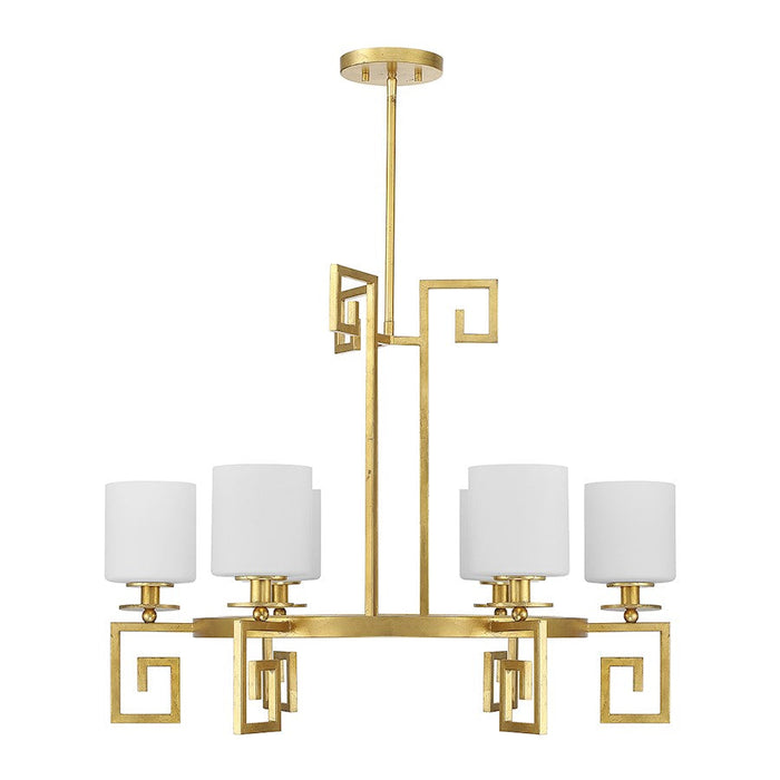 Savoy House Quatrain 6 Light Chandelier, True Gold/White Opal