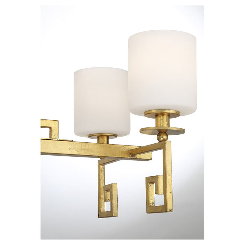 Savoy House Quatrain 6 Light Chandelier, True Gold/White Opal