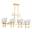 Savoy House Quatrain 8 Light Linear Chandelier, True Gold/White