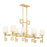 Savoy House Quatrain 8 Light Linear Chandelier, True Gold/White