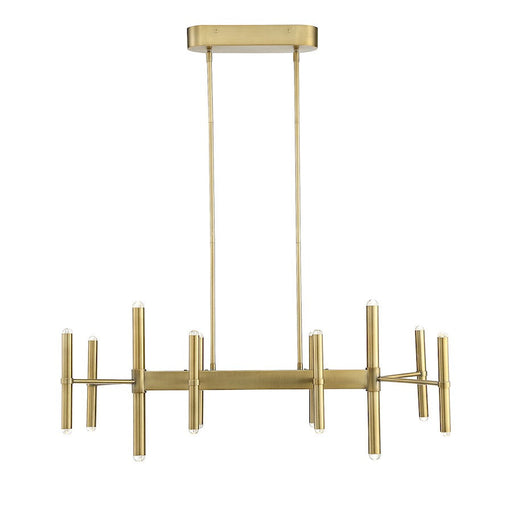 Savoy House Barnum 20 Light Linear Chandelier, Warm Brass