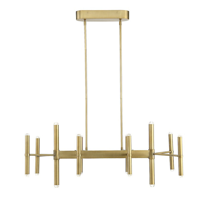 Savoy House Barnum 20 Light Linear Chandelier, Warm Brass