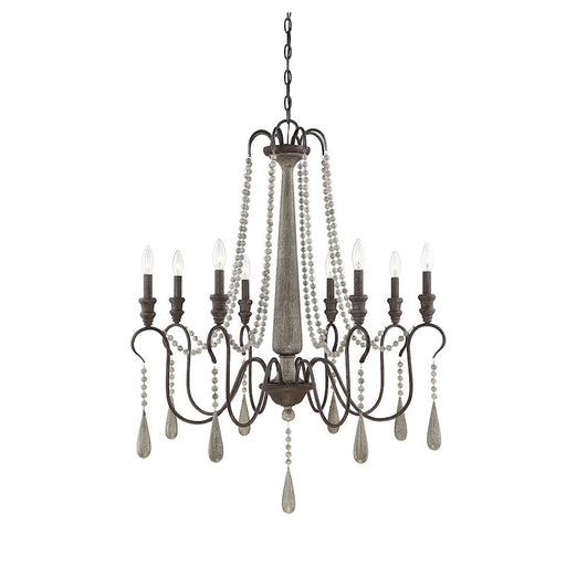 Savoy House Kenwood Chandelier, Weathered Ash