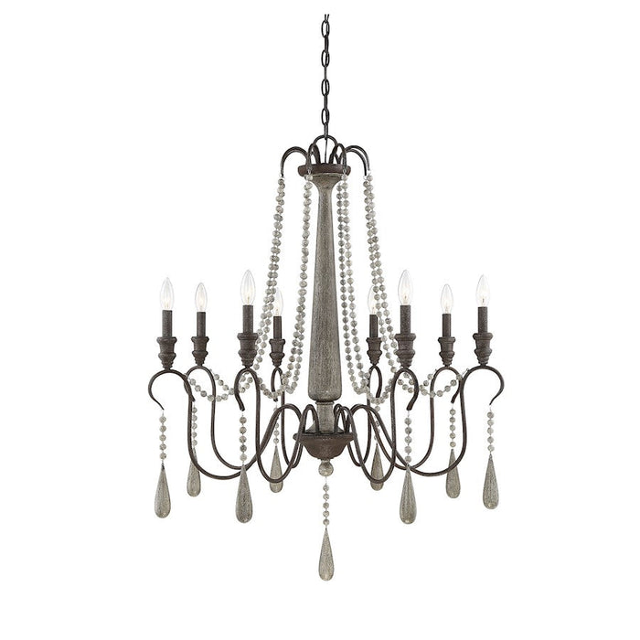 Savoy House Kenwood Chandelier, Weathered Ash