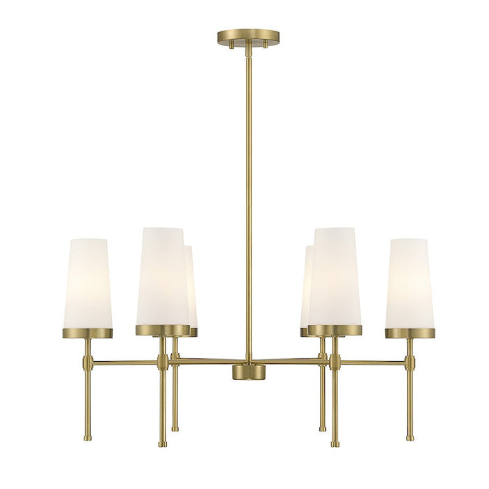 Essentials Haynes 6 Light Chandelier, Warm Brass/White Opal - 1-2802-6-322