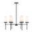 Essentials Haynes 6 Light Chandelier, Matte Black/White Opal - 1-2802-6-89