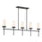 Essentials Haynes 5 Light Linear Chandelier, Black/White Opal - 1-2803-5-89