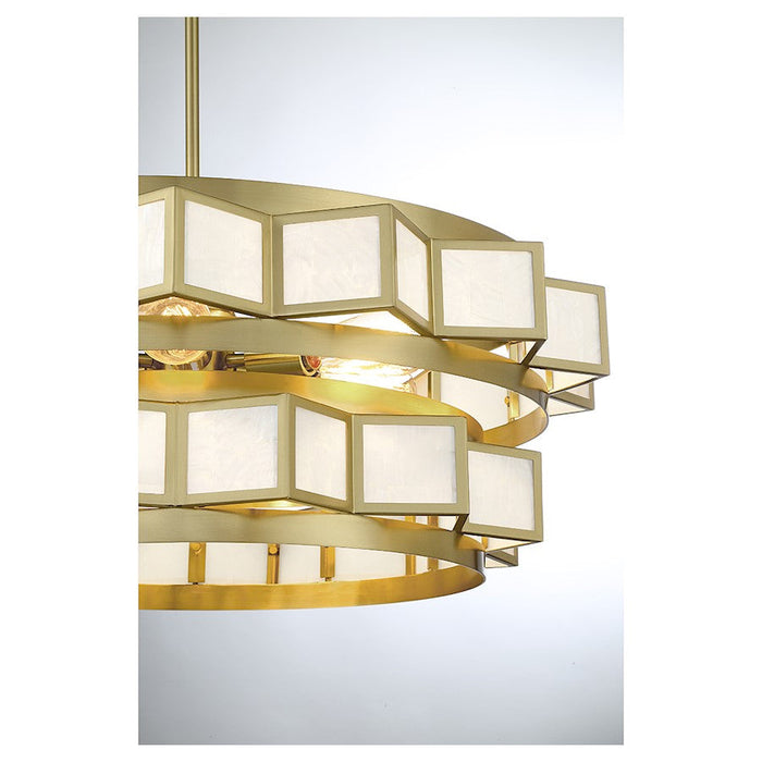 Savoy House Gideon Chandelier, Warm Brass