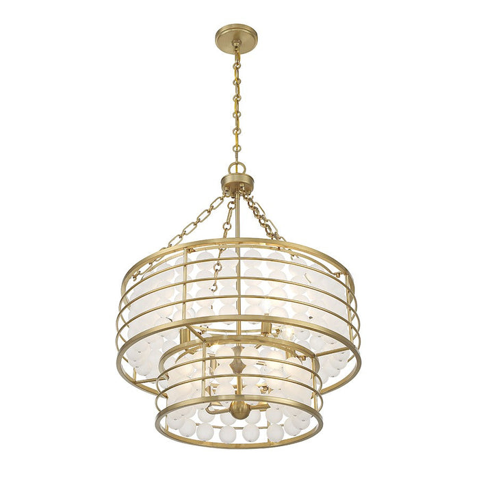 Savoy House Byron 6 Light Chandelier, Warm Brass/Frosted