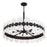 Savoy House Boca Chandelier, Matte Black/Strie Piastra