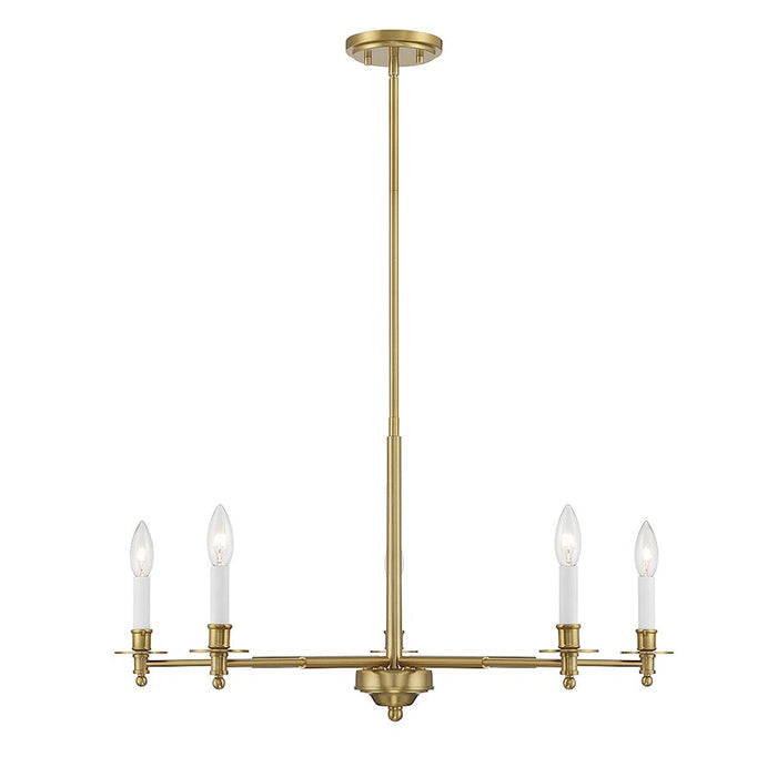 Essentials Jasmine 5 Light Chandelier, Warm Brass - 1-4410-5-322